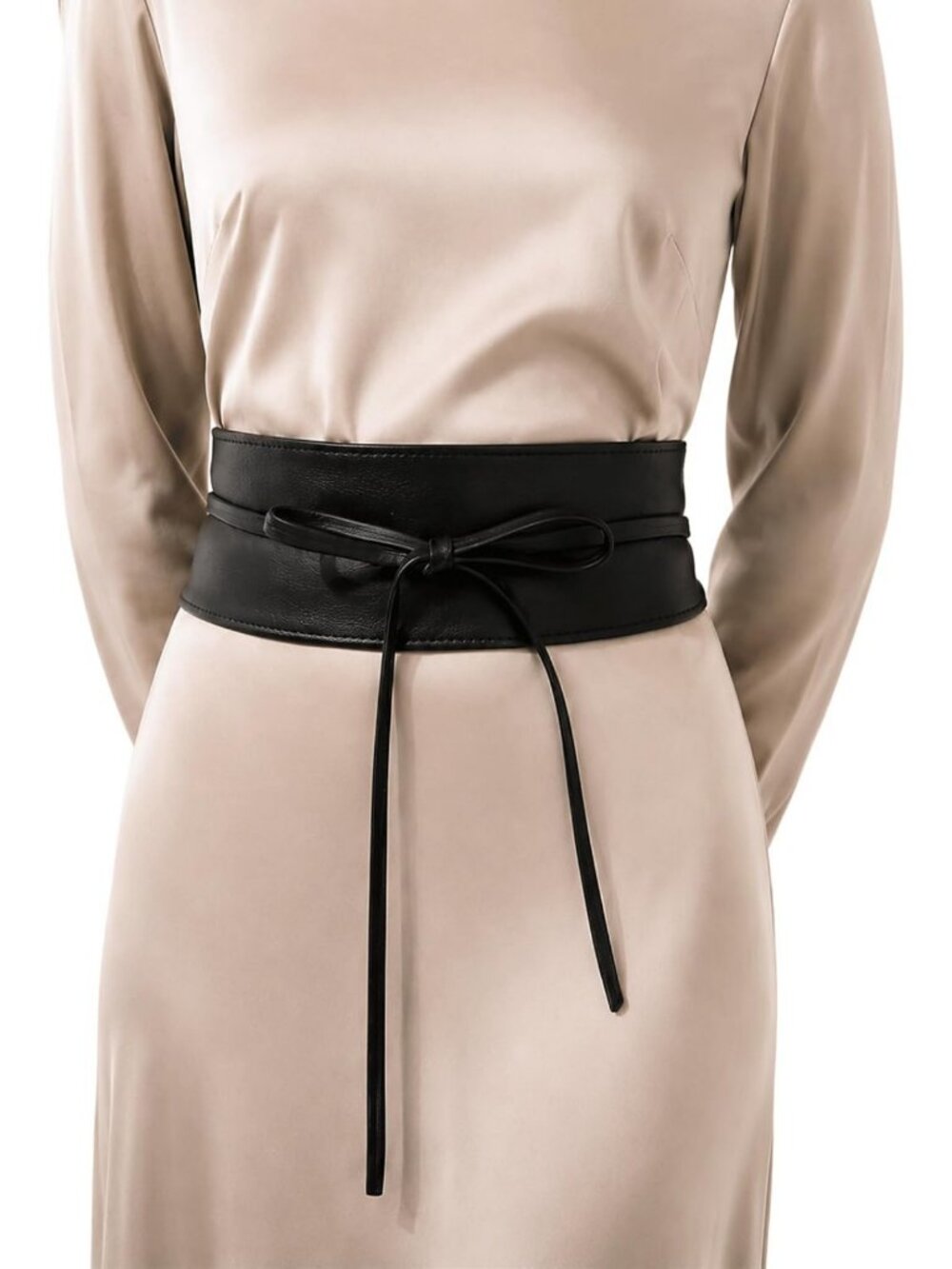 Stylish Italian Leather Obi Belt for Women - Chic Fashion Accessory, Versatile